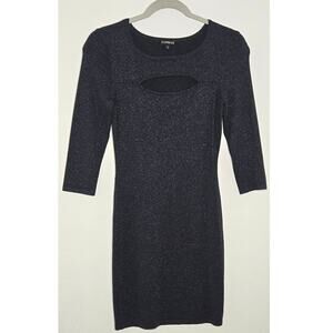 Navy blue metallic body con dress . Size XS